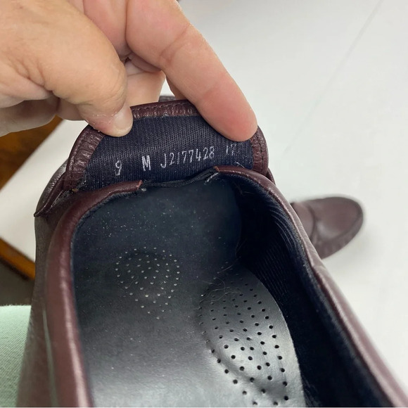 SAS Womens 9M Burgundy Leather Penny Loafers Wedge Tripad Comfort Shoes - Picture 8 of 8